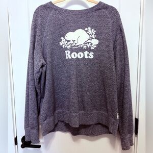 Roots Women’s Salt & Pepper Grey Crewneck Sweatshirt XXL